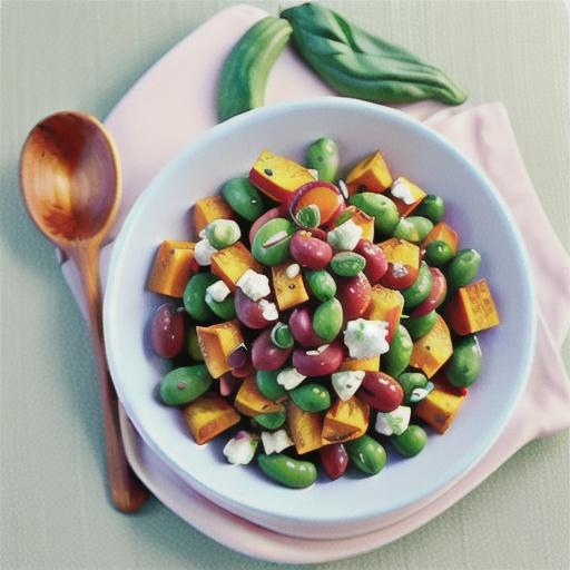Pumpkin & bean salad with feta