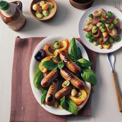 Sausages with caponata