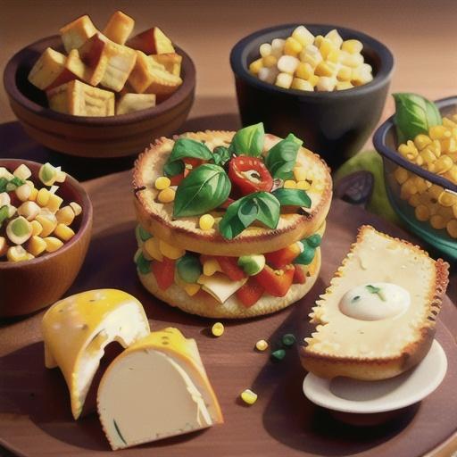 Basil, Roasted Peppers, and Monterey Jack Cornbread