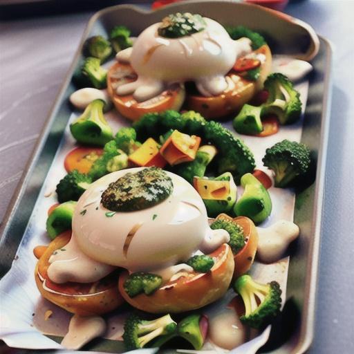 Sheet Pan Chicken with Mozzarella, Pesto, and Broccoli