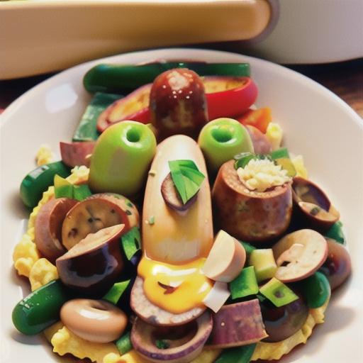 Slow-Cooker Make-Ahead Sausage and Mushroom Scrambled Eggs