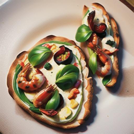 Prawn, pineapple and semi-dried tomato pizza