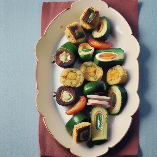 Zucchini and haloumi falafel rolls