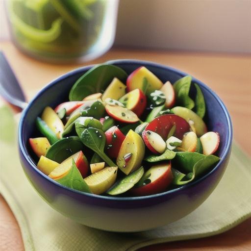 Spinach Celery Salad with Mustard Vinaigrette