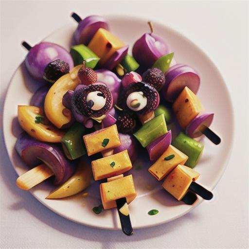 Sweet plum pork skewers