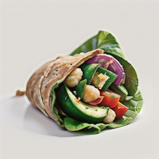 Smashed chickpea and vegie wrap with tahini dressing recipe