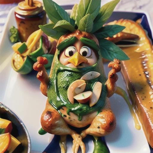 Roasted chicken with mustard and herb sauce