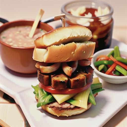 Marsala Pork Chop Sandwich with Hot and Sweet Dipping Sauce