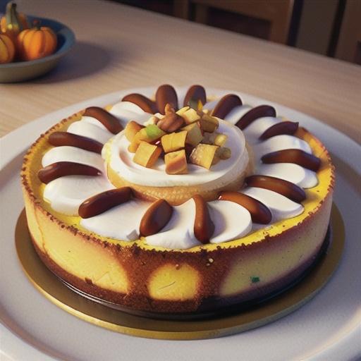 Pumpkin Cheesecake with Sour Cream Topping
