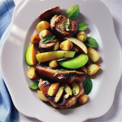 Pork steaks with spicy apples