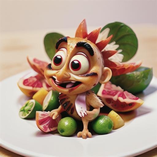 Tequila chicken with pink grapefruit salad