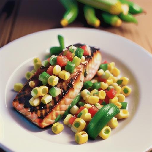 Cajun salmon with corn salsa