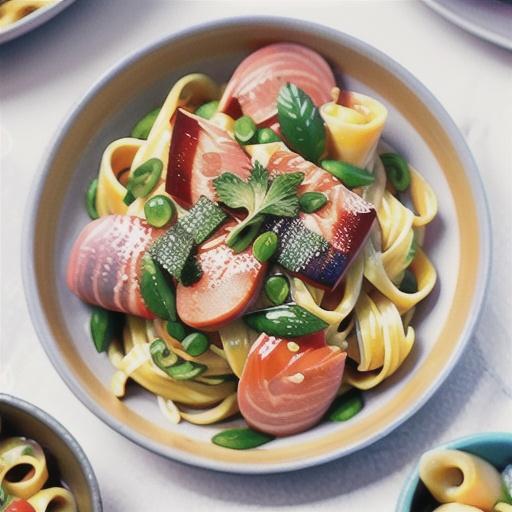 Smoked salmon fettuccine with creamy lemon sauce