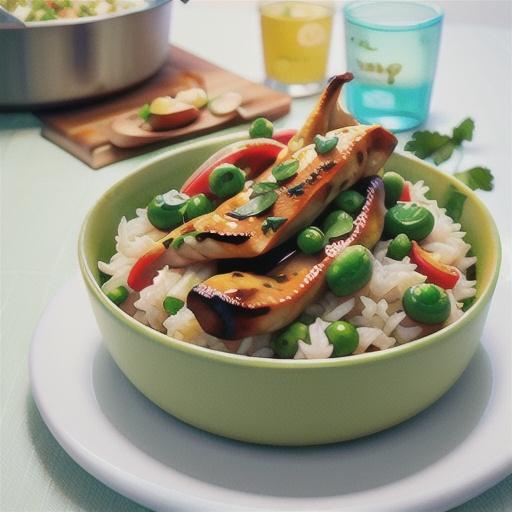 Tikka chicken with pea and coriander pilaf