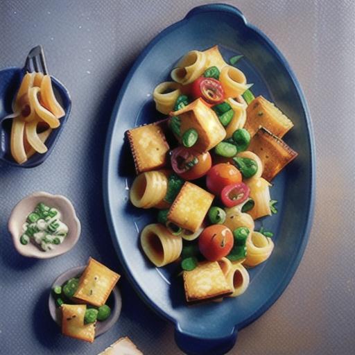 Macaroni and haloumi fritters with Greek salad recipe