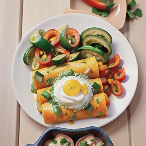 Capsicum and corn enchiladas