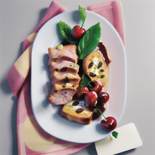 Pork steaks with cherry relish