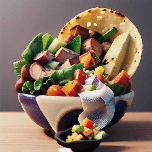 Pork taco bowl with smoky tomato salsa