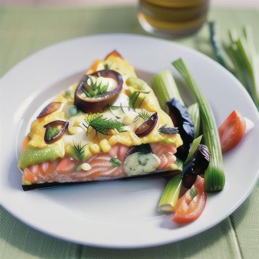 Salmon, leek and dill frittata
