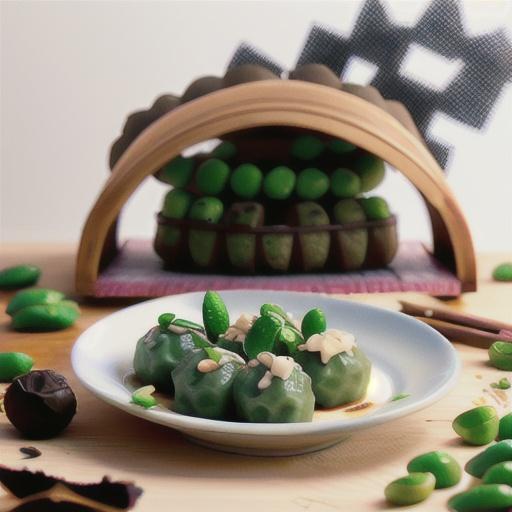 Edamame Dumplings with Truffle Oil