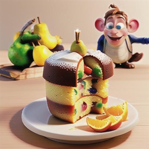 Pear and orange sponge pudding