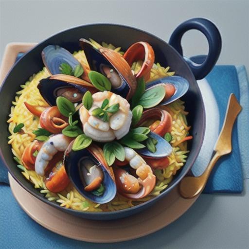 Saffron rice with seafood (arroz azafran marinera)