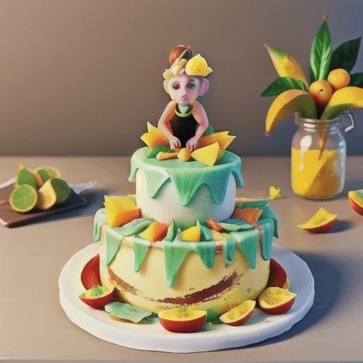 Coconut & mango celebration cake