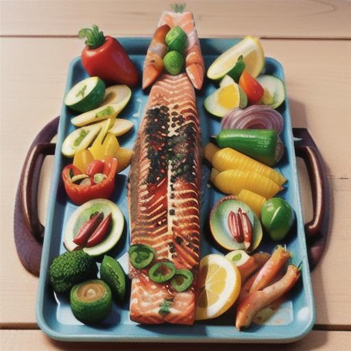Summer tray-baked salmon