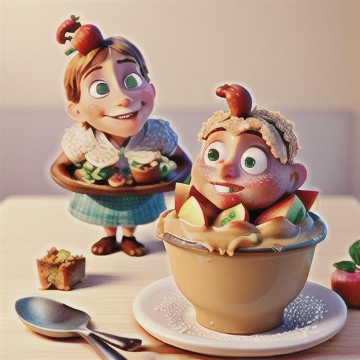 Inside-out apple crumbles