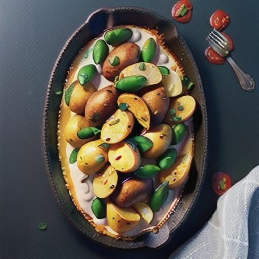 One-pan lemon and chicken potato bake