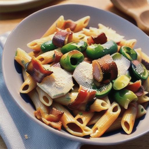 Bacon and Parmesan Penne Pasta