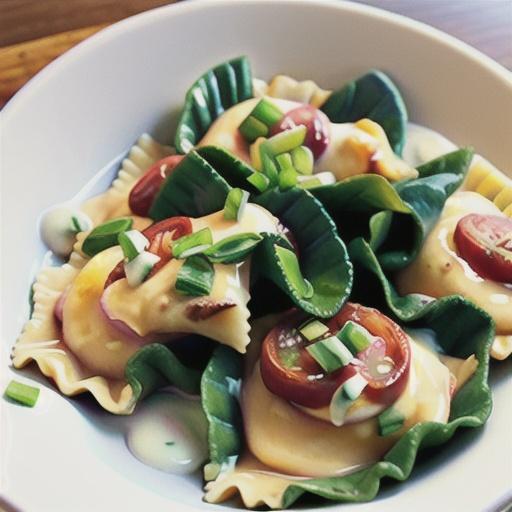 Four-cheese ravioli with lemon-cream sauce