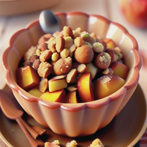 Walnut Apple-Peach Crisp with Cinnamon-Brown Sugar Crumble