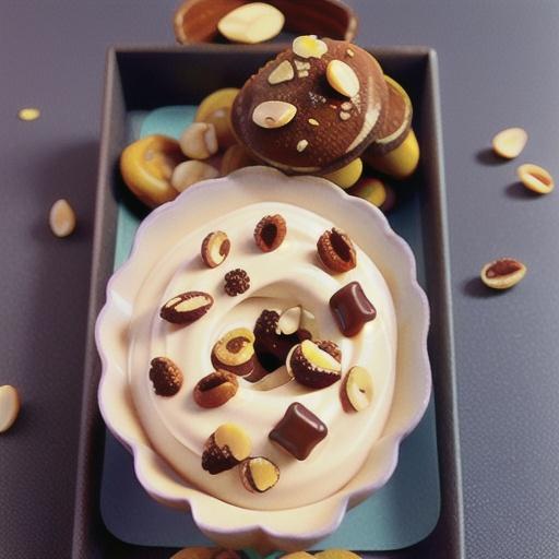 Amaretto cream and praline with fruit