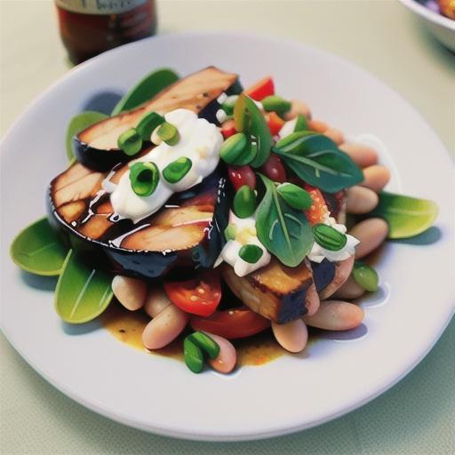 Balsamic pork with rocket and butter bean salad