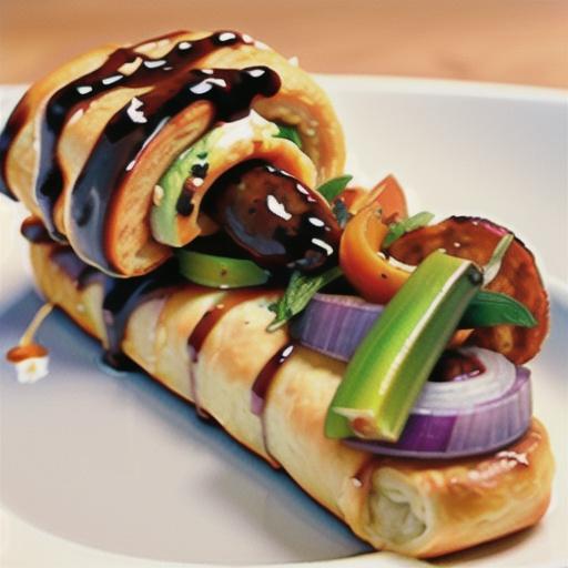 BBQ sausage rolls with balsamic onions