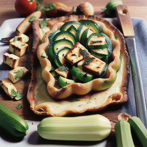 Zucchini, haloumi and herb tarts
