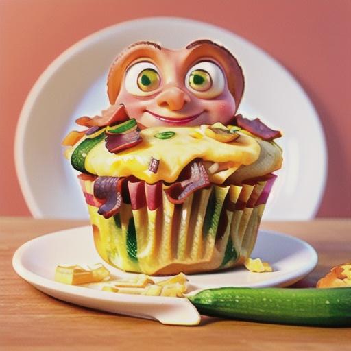 Cheesy zucchini and bacon muffins