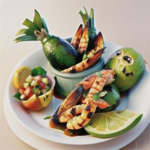 Grilled prawns with tropical fruit salsa