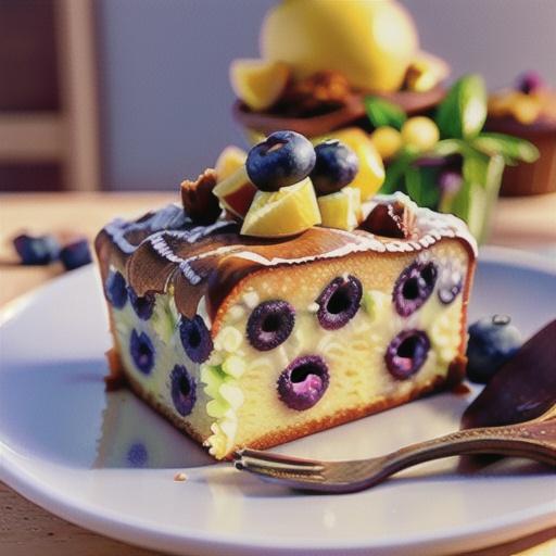 Lemon Yogurt Cake with Blueberries