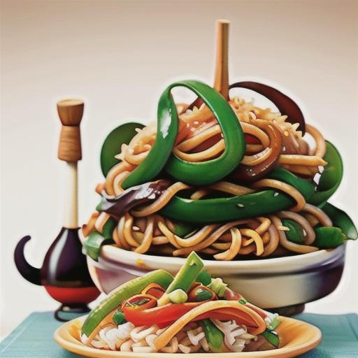 Stir-fried beef and rice noodles