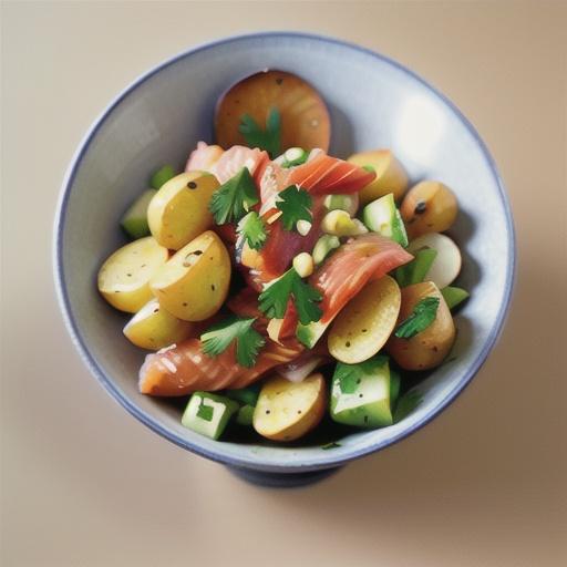 Smoked salmon and potato salad