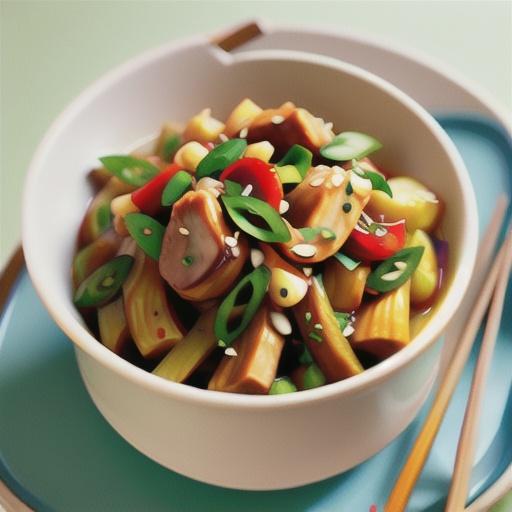 Five-spice pork and plum stir-fry