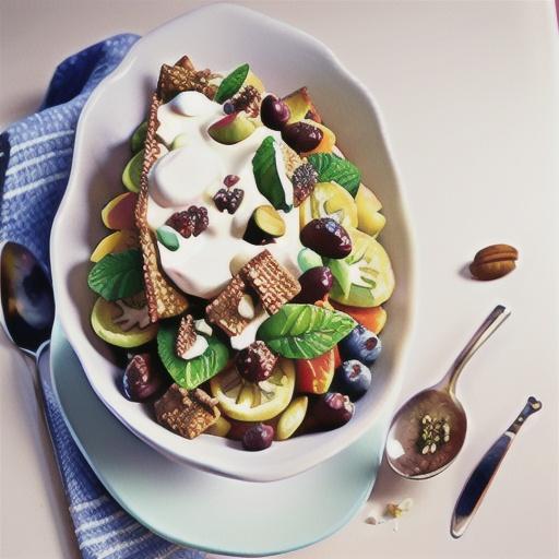 Fresh fruit with nut crumble