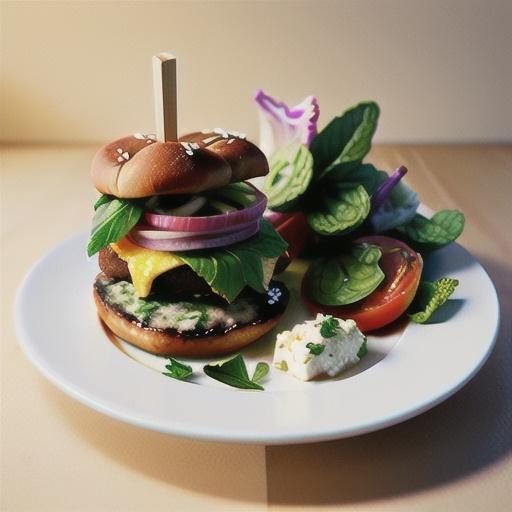 Lamb burgers with feta and tomato