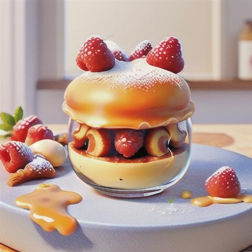 Raspberry and croissant custard pudding