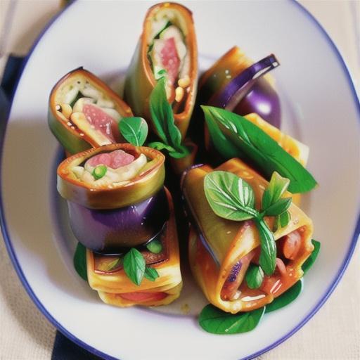Tomato and eggplant rolls