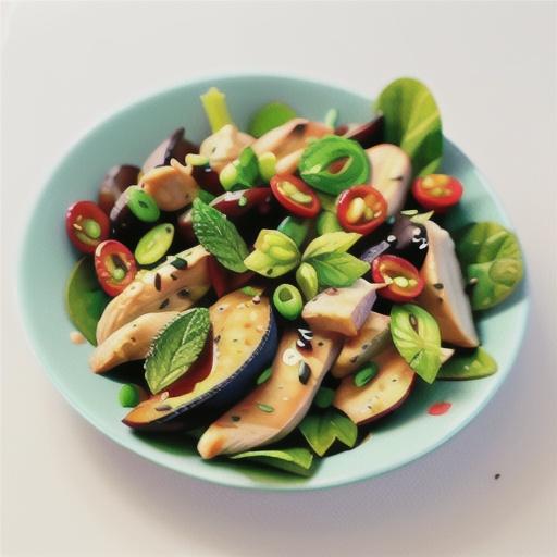 Garlic and mint chicken with crunchy cos salad