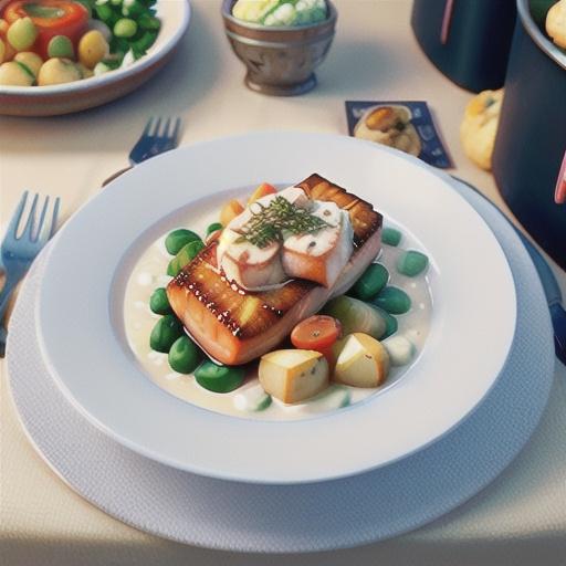 Salmon mornay with potato and cauliflower mash