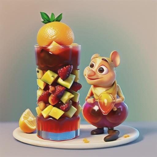 Campari jellies with citrus salad